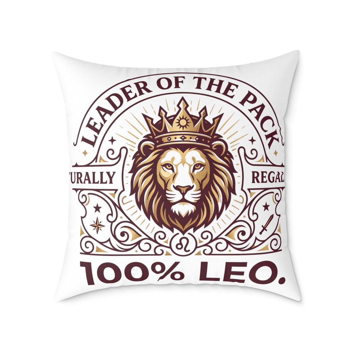 Leo Zodiac Leader Of The Pack Square Poly Canvas Pillow