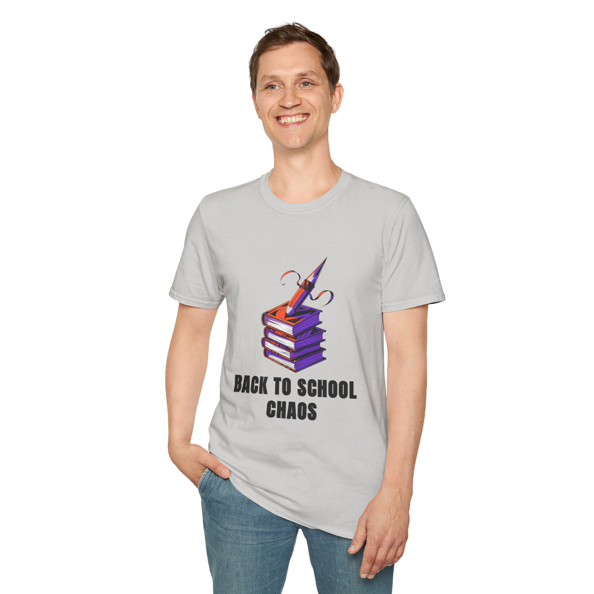 Back to School Chaos T-Shirt — Cute Stacked Books & Pencil Design - Trending Now - August 2026