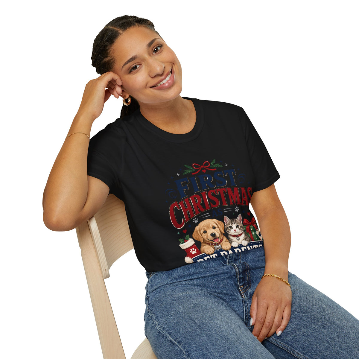 T-Shirt — "First Christmas as Pet Parents" Holiday Tee