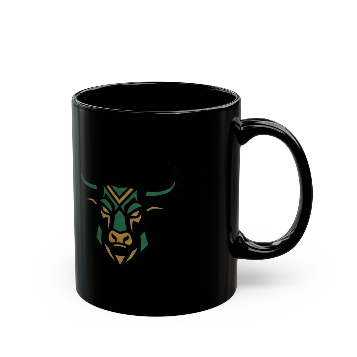 Taurus  Geometric Bull Black Coffee Mug – Modern Minimalist Taurus Gift
