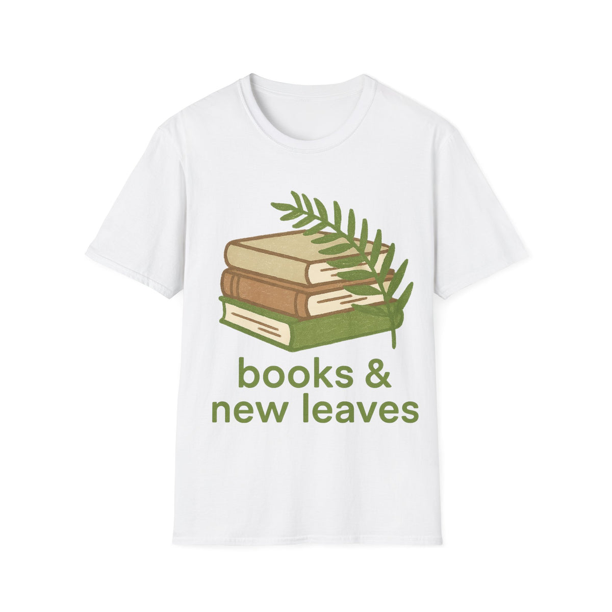 Books & New Leaves T-Shirt — Botanical Book Lover Tee - Trending Now - September 2026