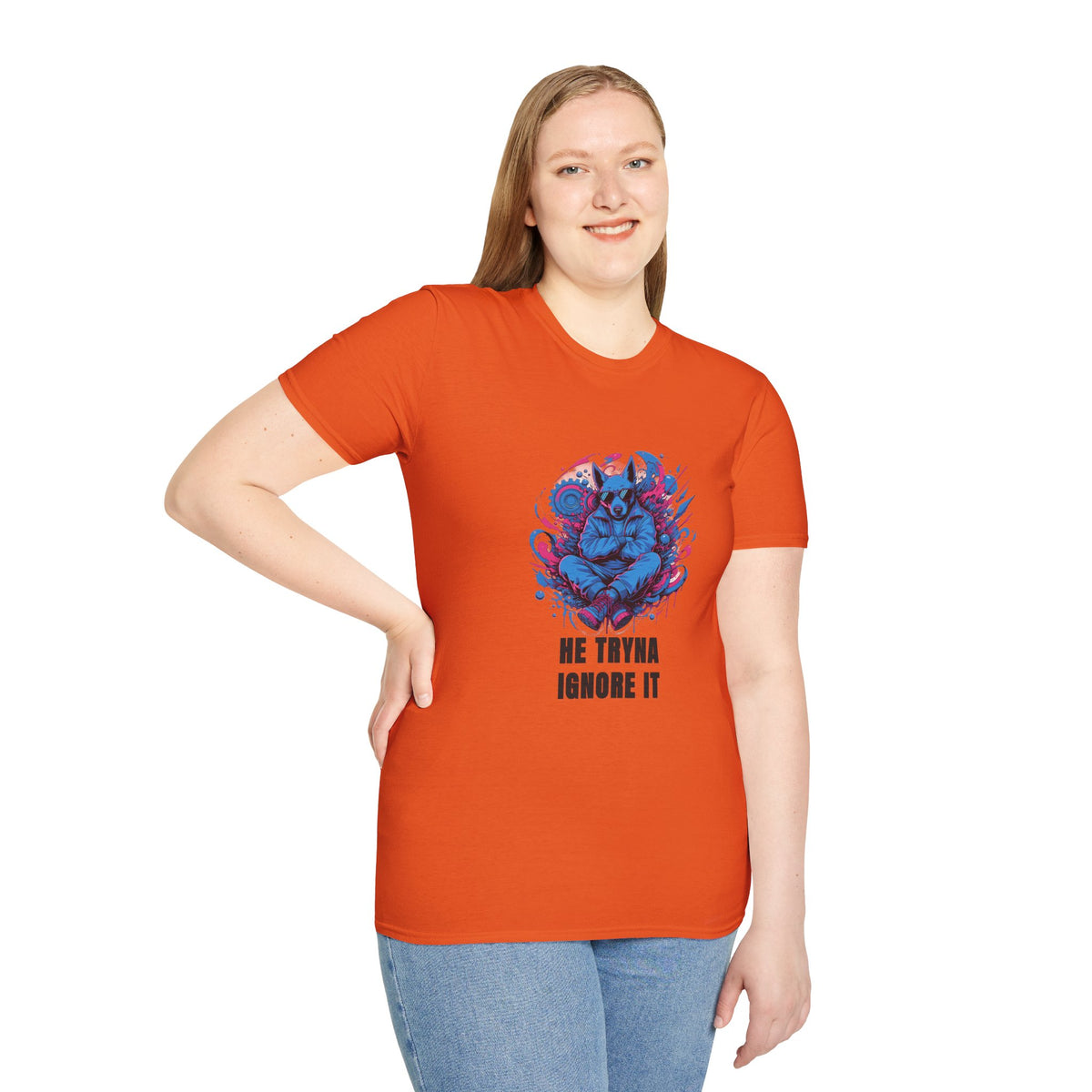 Mystic Wolf T-Shirt — "He Tryna Ignore It" Graphic Tee - Trending Now - August 2026