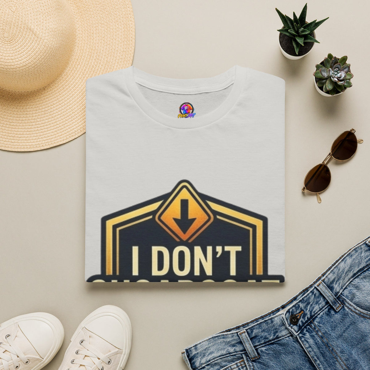 I Don’t Sugarcoat T-Shirt — Bold Caution Sign Graphic Tee (Proceed With Caution)