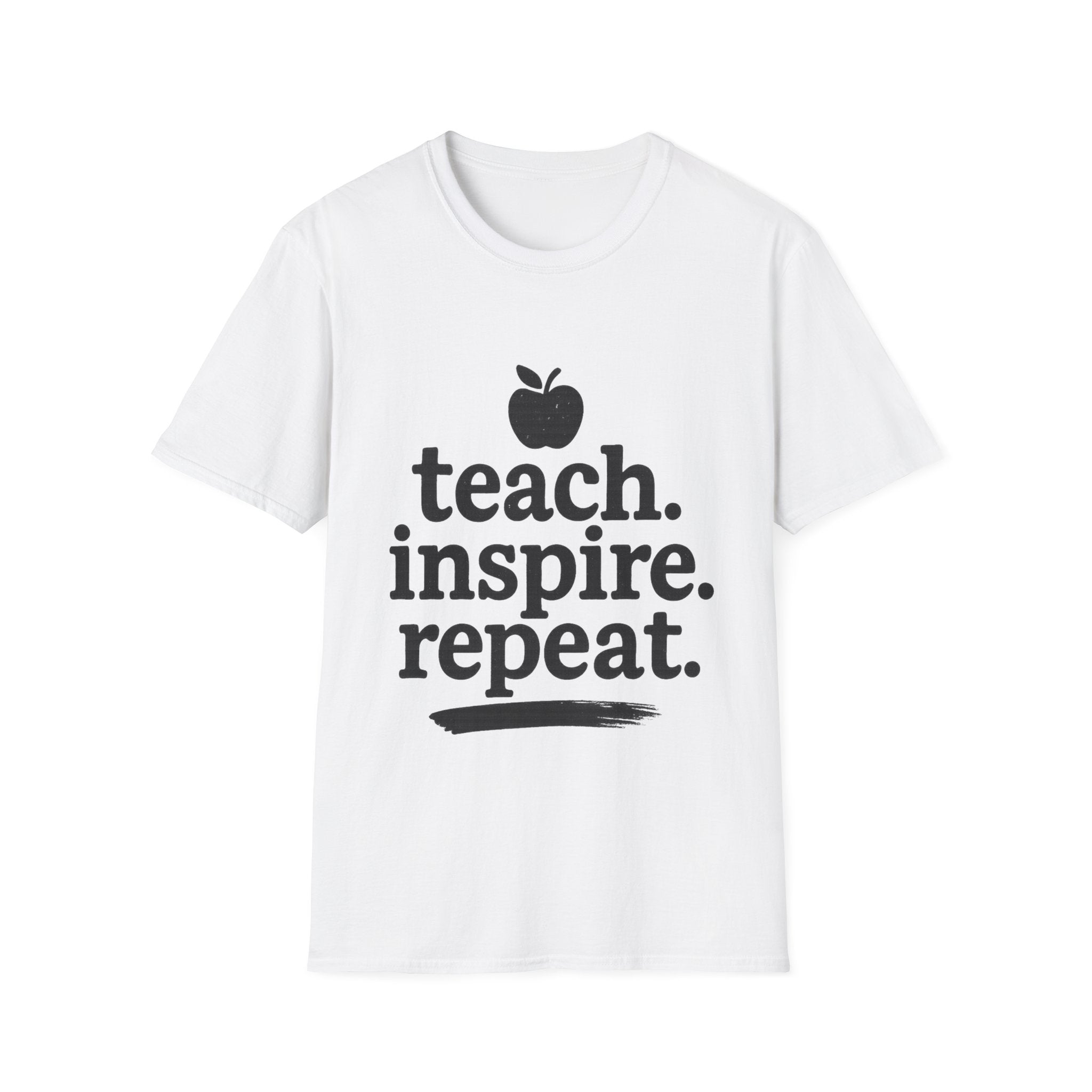 Teach. Inspire. Repeat. T‑Shirt — Teacher Apple Graphic Tee - Trending Now - August 2026 Trends - Everyday T-Shirt