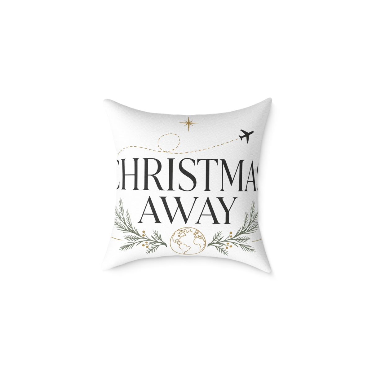 Christmas Holiday Travel Pillow | "Christmas Away" Decorative Throw Cushion