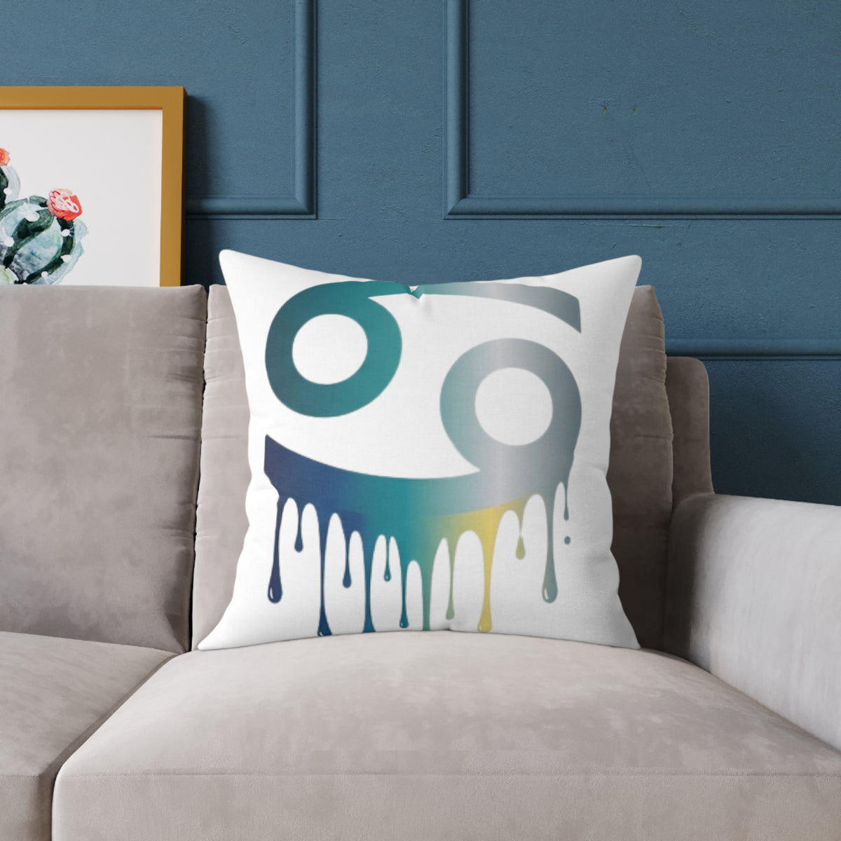 Cancer Zodiac Drip Pillow — Astrological Sign Home Decor