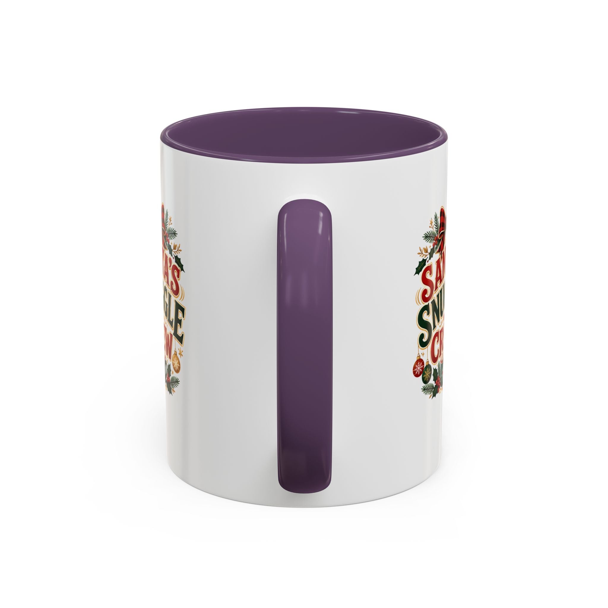 Santa’s Snuggle Crew Accent Coffee Mug — Holiday Christmas Cocoa Cup