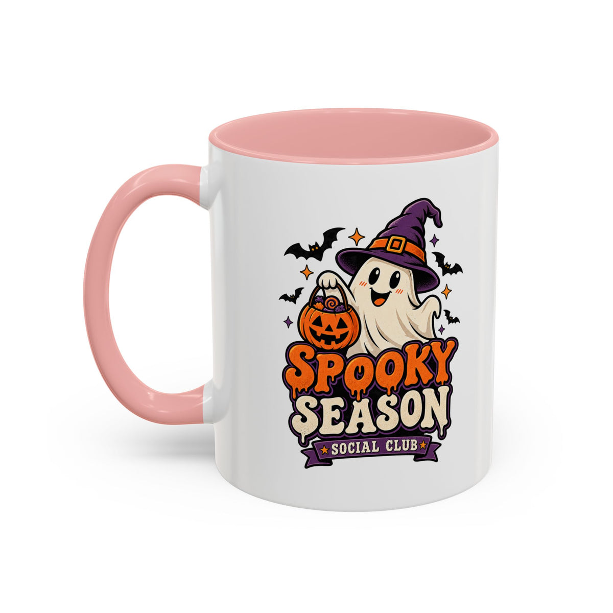 Spooky Season Coffee Mug — Cute Ghost Halloween Accent Mug (11/15oz)