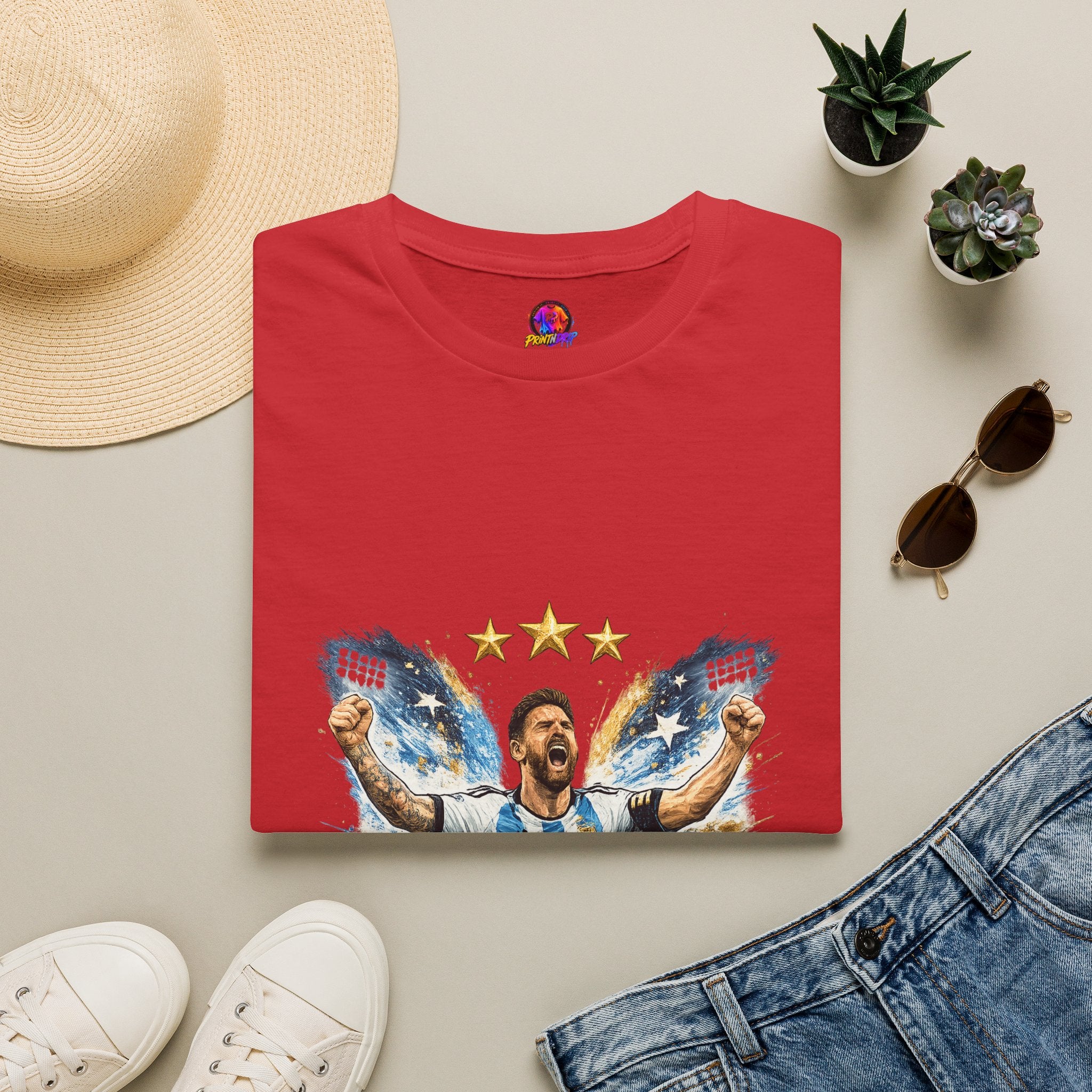 Argentina Soccer Legend Argentina T-Shirt — Celebratory Messi Design