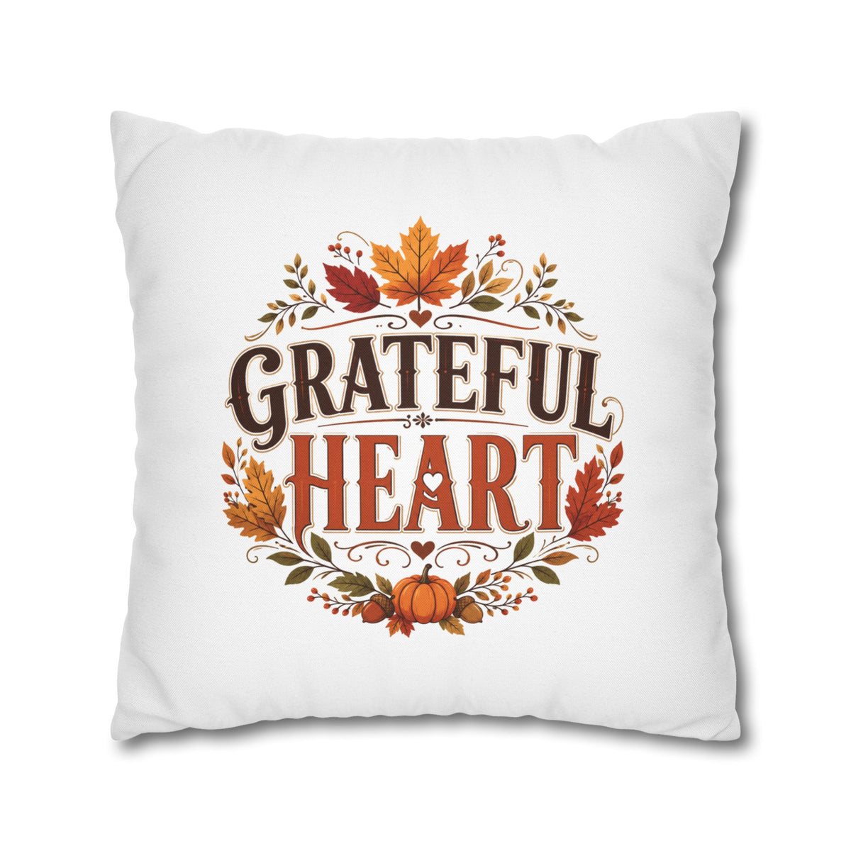 Thanksgiving Grateful Heart Fall Pillowcase - Thanksgiving Autumn Decorative Throw Cover