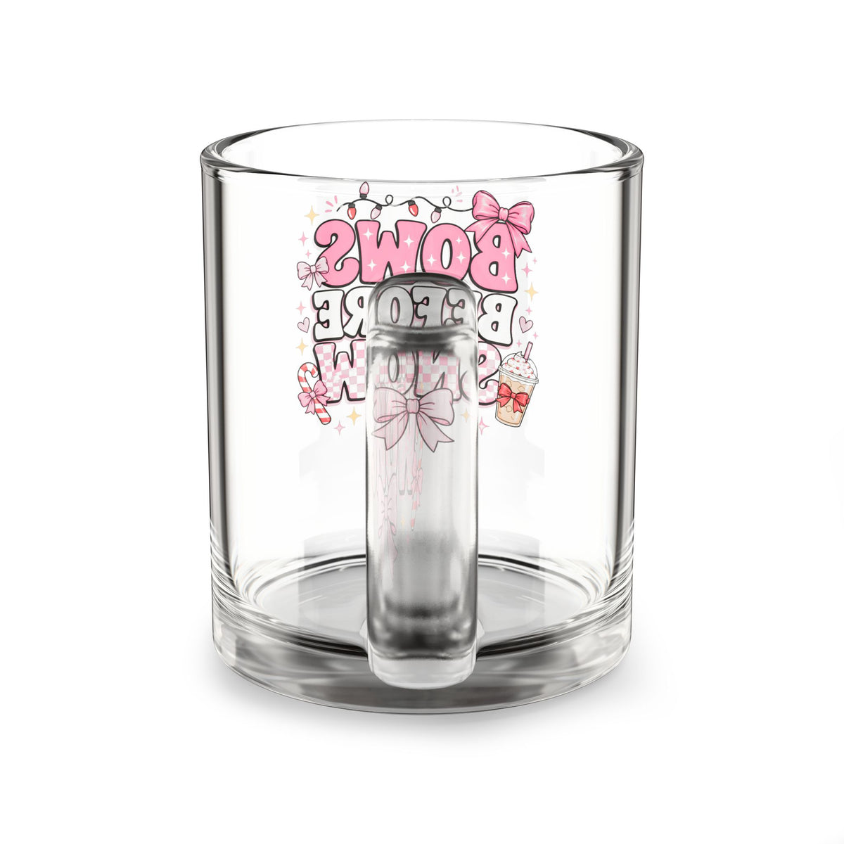 Modern Day Christmas Glass Mug  10oz