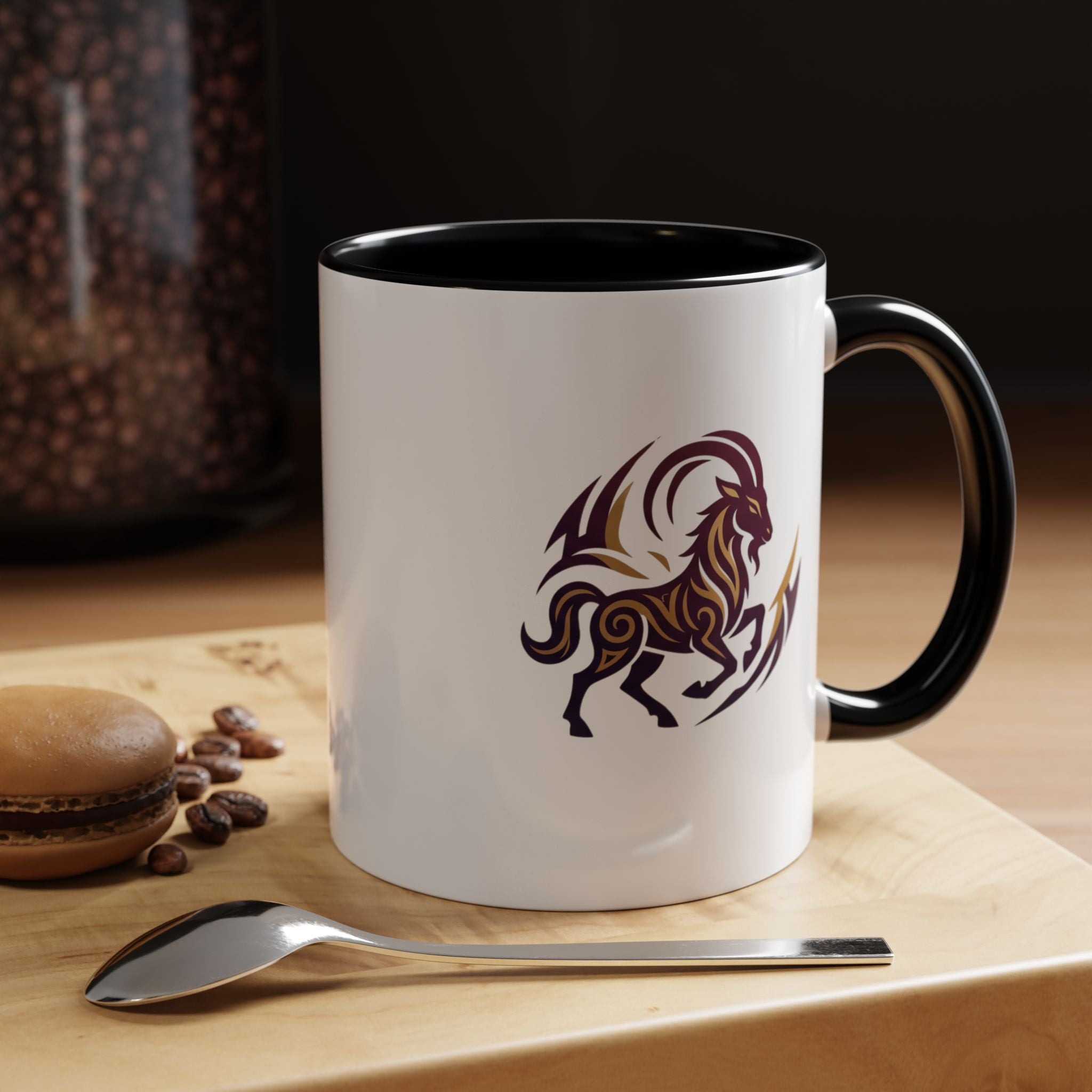 Capricorn Tribal Goat Accent Coffee Mug — Zodiac Horoscope Gift