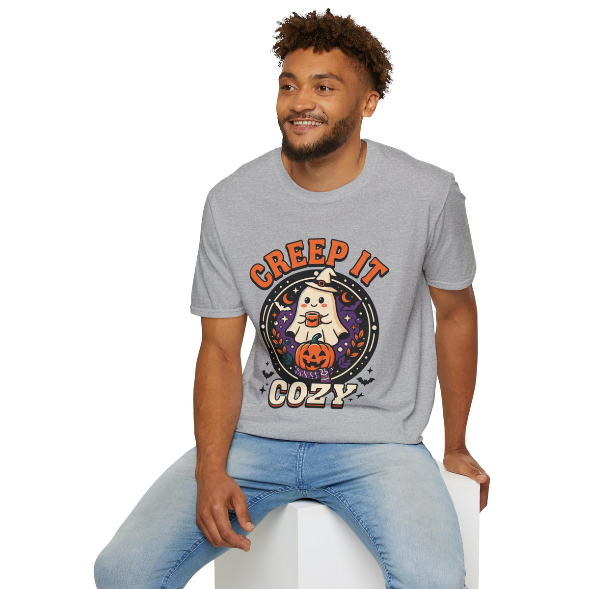 Creep It Cozy T-Shirt — Cute Spooky Ghost Graphic Tee for Halloween & Fall - Trending Now - August 2026