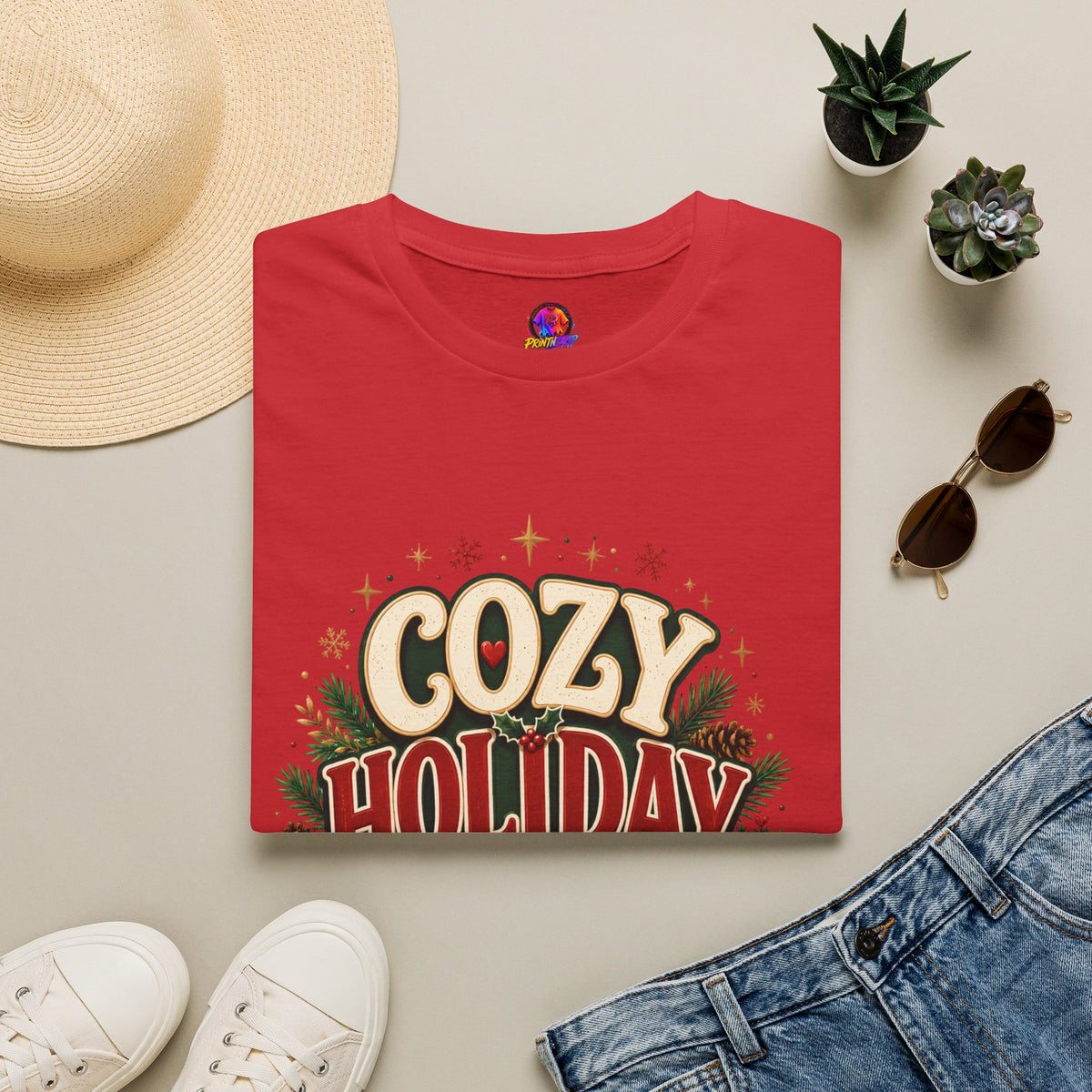 Cozy Holiday Club T-Shirt — Festive Christmas Cozy Cocoa Graphic Tee