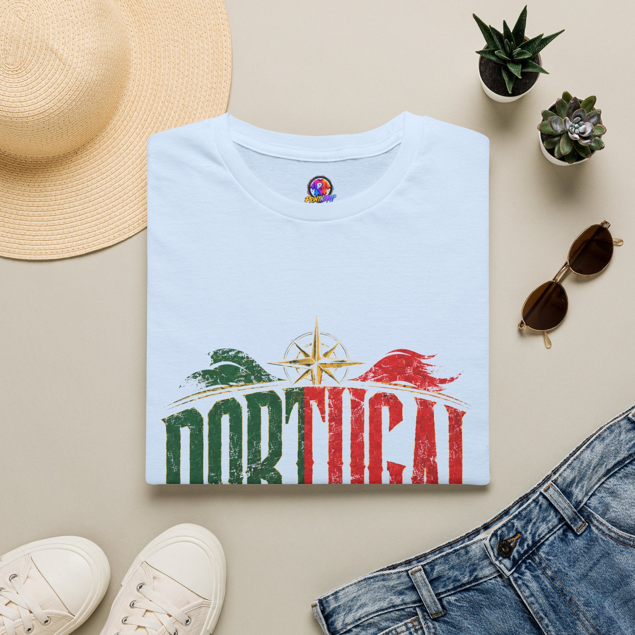 Portugal Vintage Compass T-Shirt — Retro Portuguese Flag Travel Tee