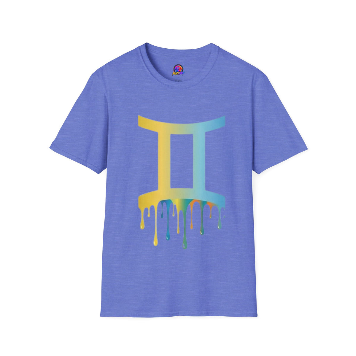Gemini Drip Zodiac T-Shirt — Rainbow Gemini Symbol Tee