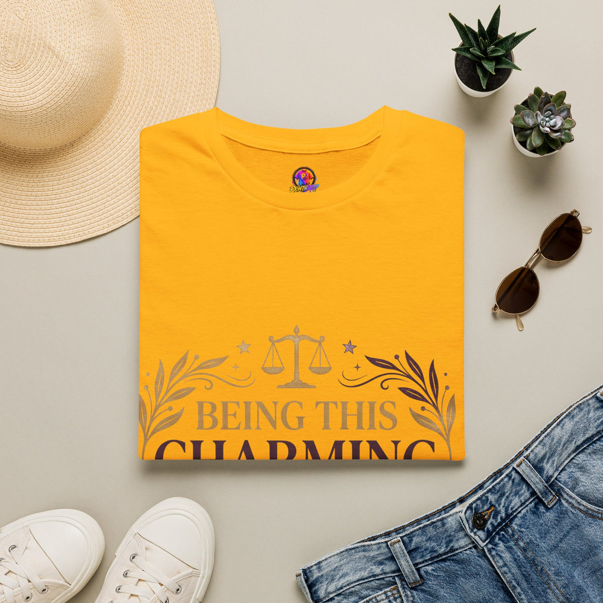 Being This Charming Libra T-Shirt – 'Being This Charming Is Exhausting' Zodiac Tee