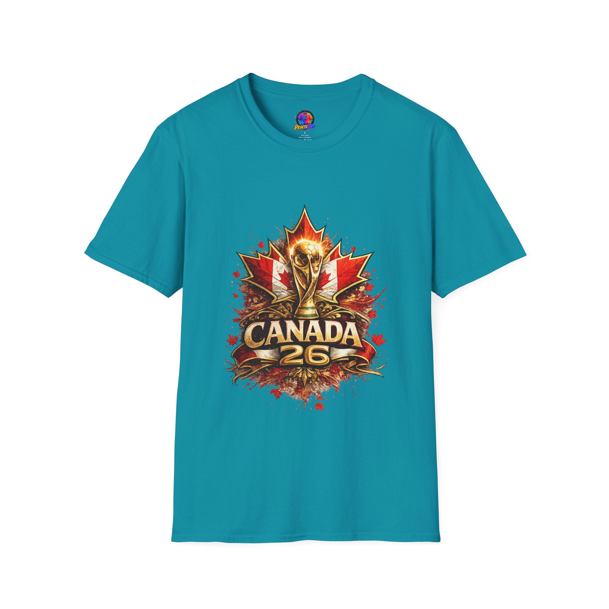Canada World Cup T‑Shirt — Maple Leaf Soccer Trophy 26