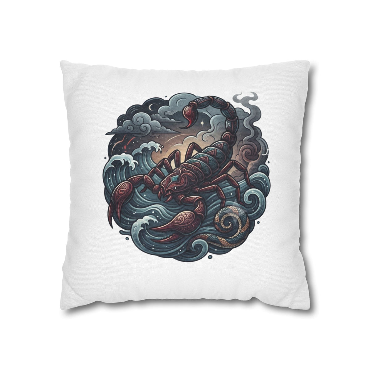 Scorpion Wave Decorative Pillowcase — Zodiac Scorpio Throw Pillow Cover