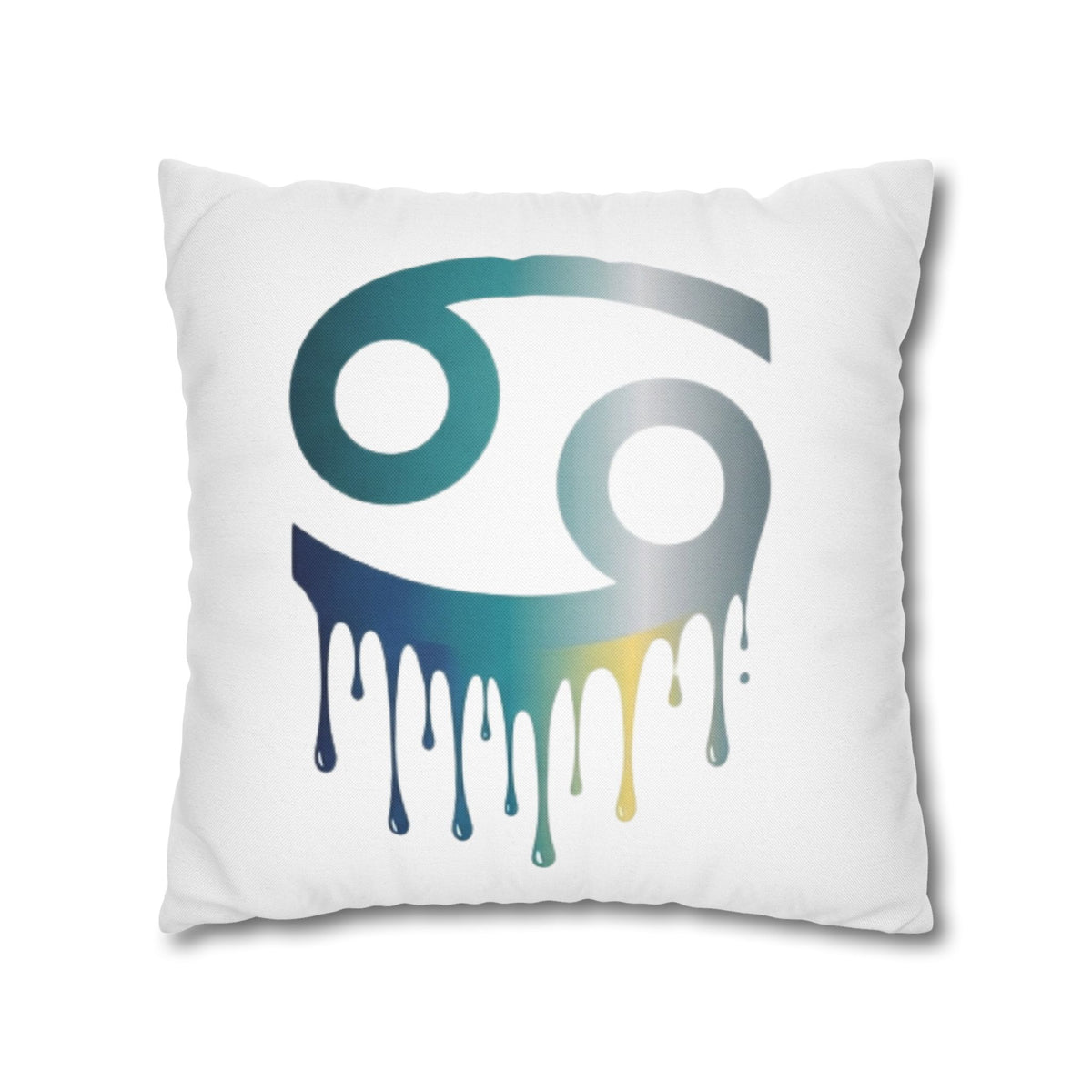 Cancer Zodiac Drip Pillowcase — Astrological Symbol Decorative Throw Pillow