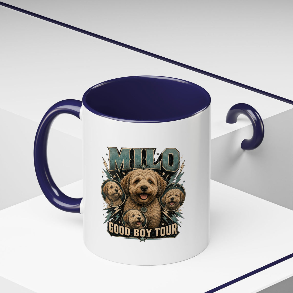 Milo Bailey Dog Dad Mom Milo "Good Boy Tour" Accent Coffee Mug – Personalized Dog Lover Gift