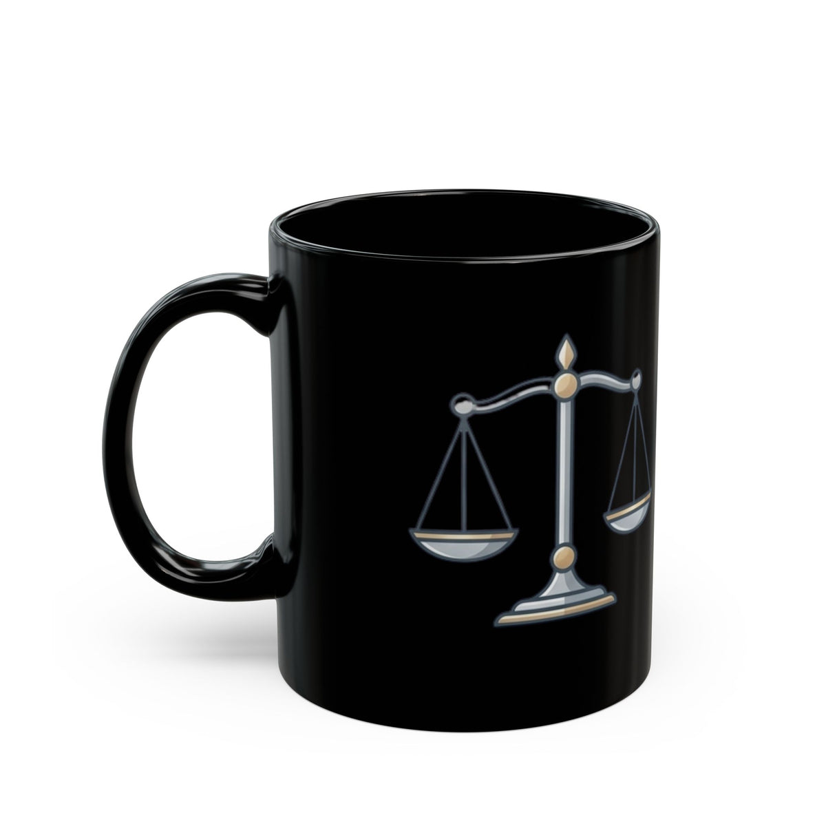 Libra Zodiac Libra Scales Black Coffee Mug — Zodiac Balance Astrology Gift