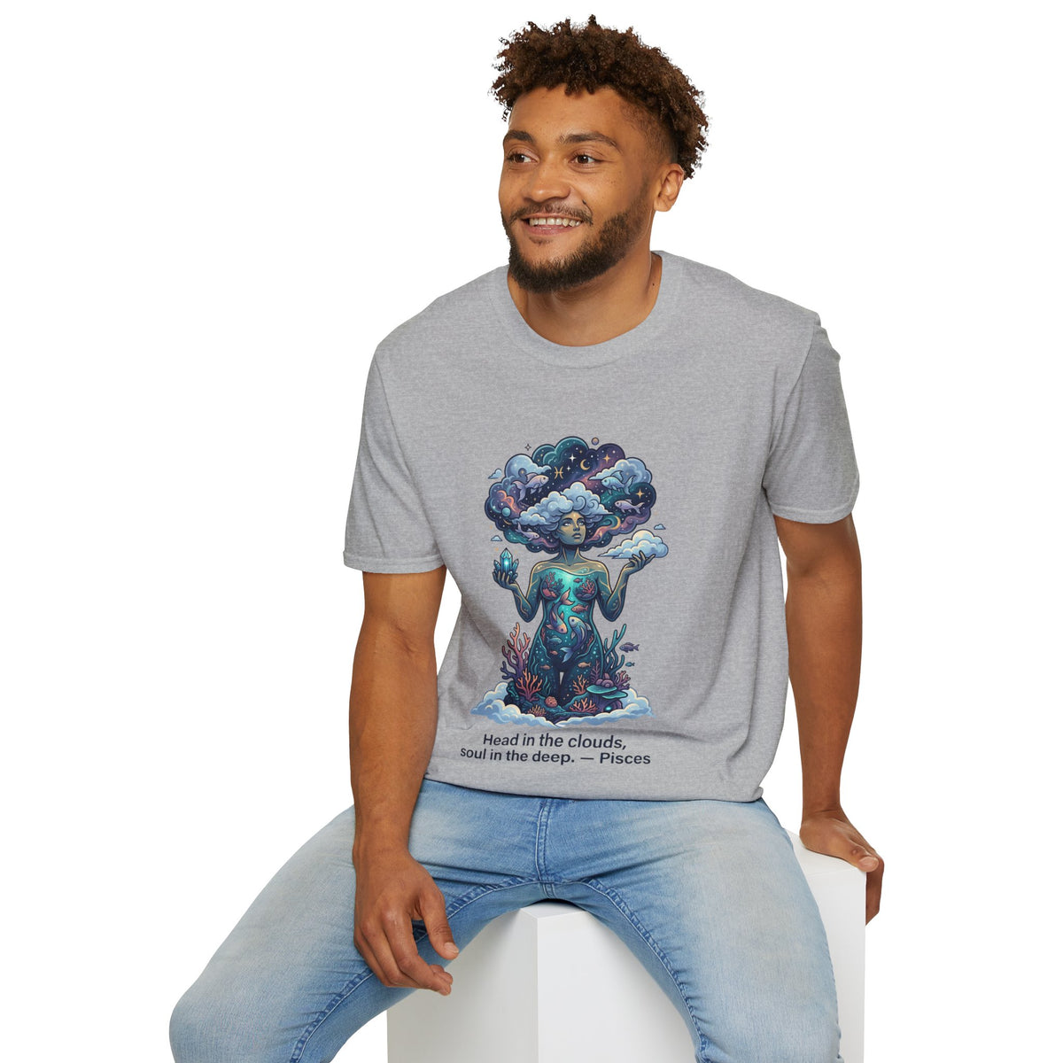 Dreamscape Goddess T-Shirt — 'Head in the Clouds' Surreal Art Tee
