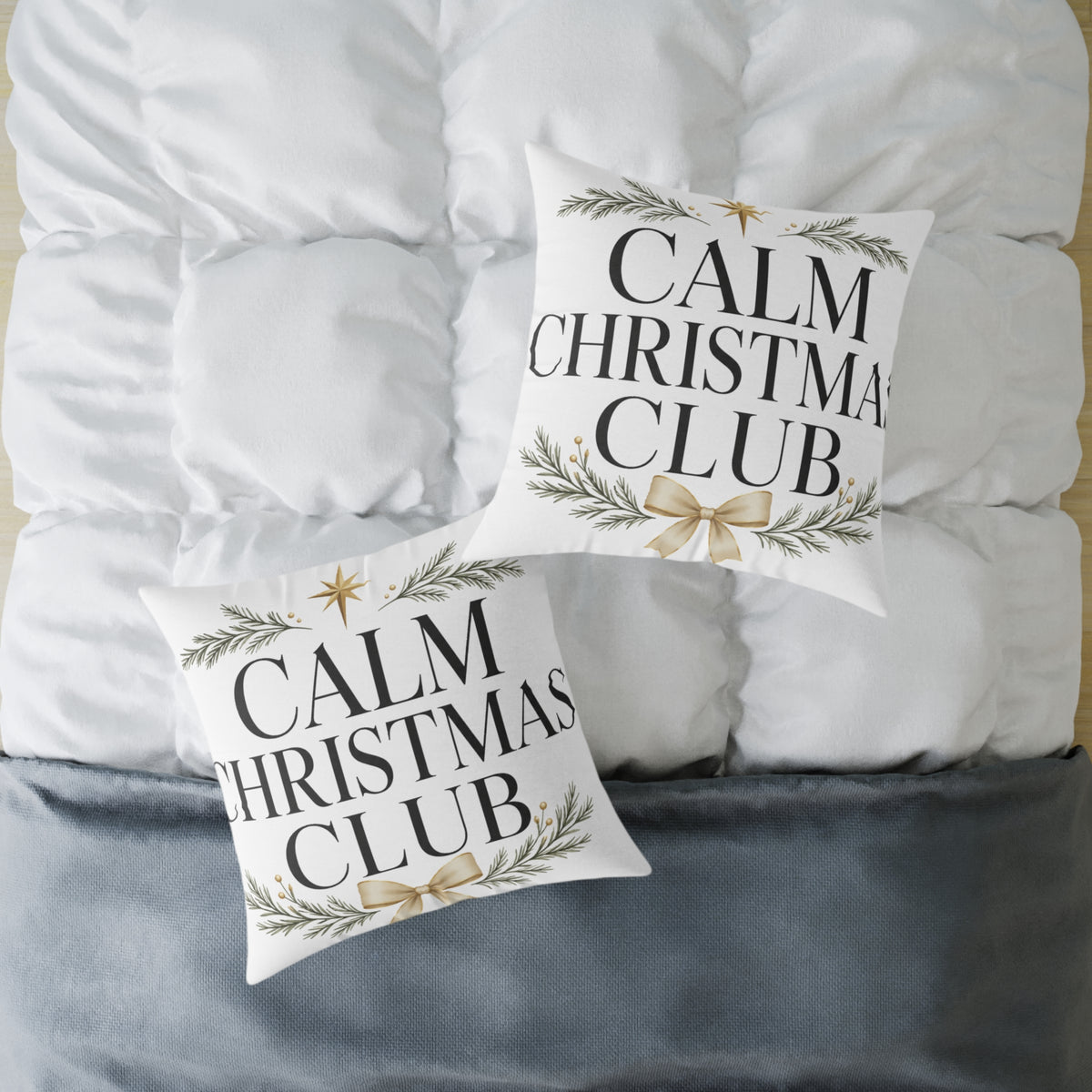 Christmas Calm Christmas Club Holiday Throw Pillow
