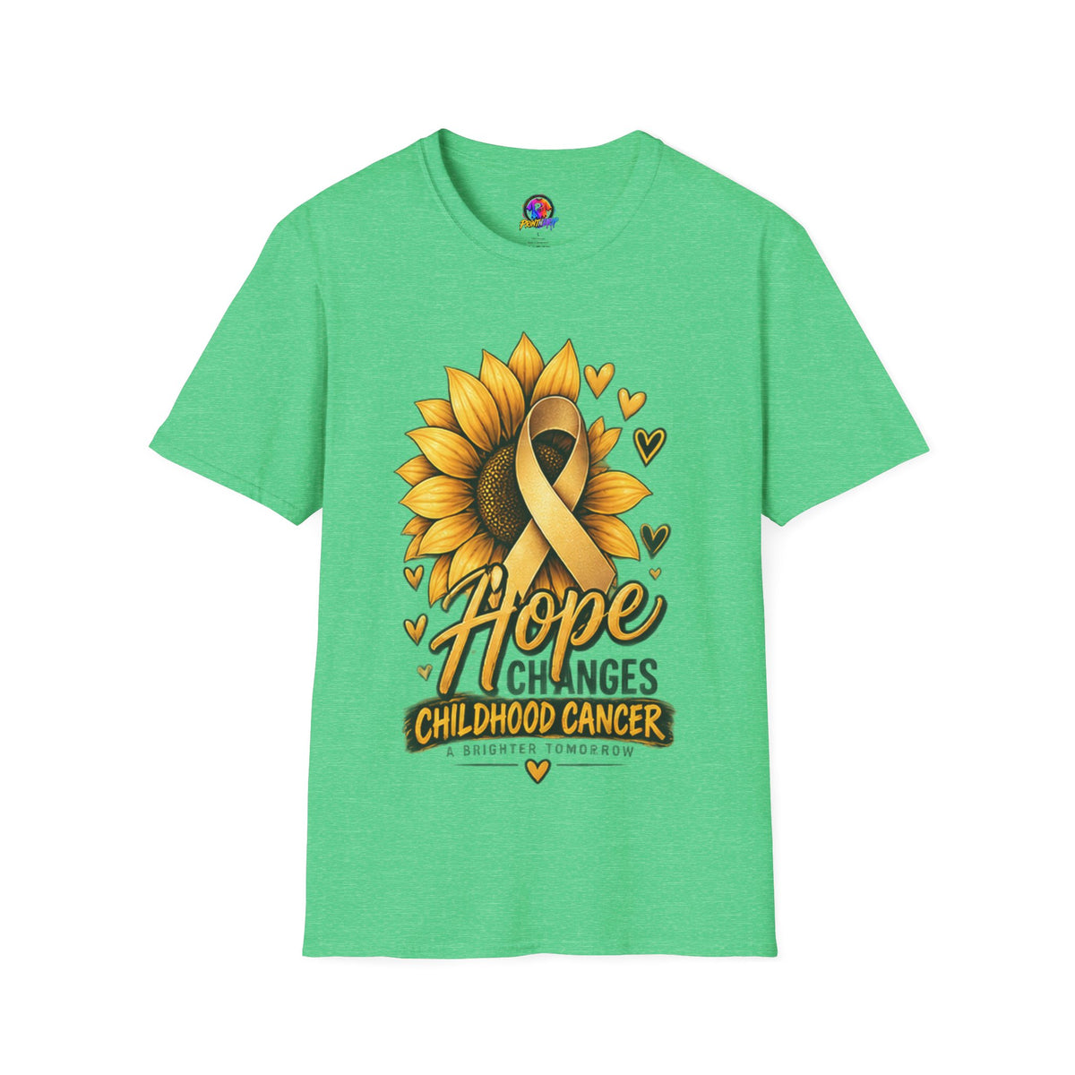 Childhood Cancer Awareness T-Shirt — "Hope Changes Lives" Sunflower Ribbon
