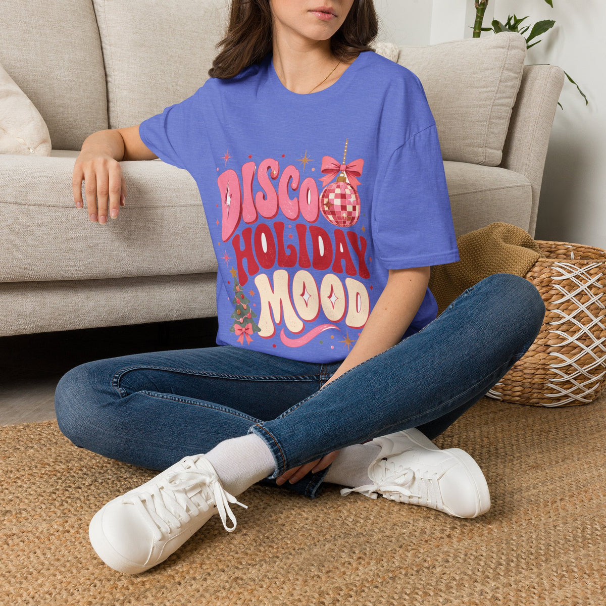 Disco Holiday T-Shirt — Retro Pink Disco Ball Christmas Tee