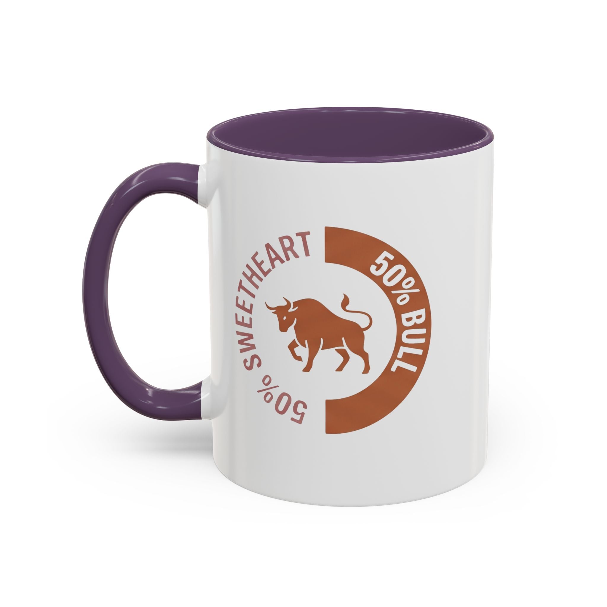 Coffee Mug – "50% Sweetheart 50% Bull" Accent Ceramic Mug
