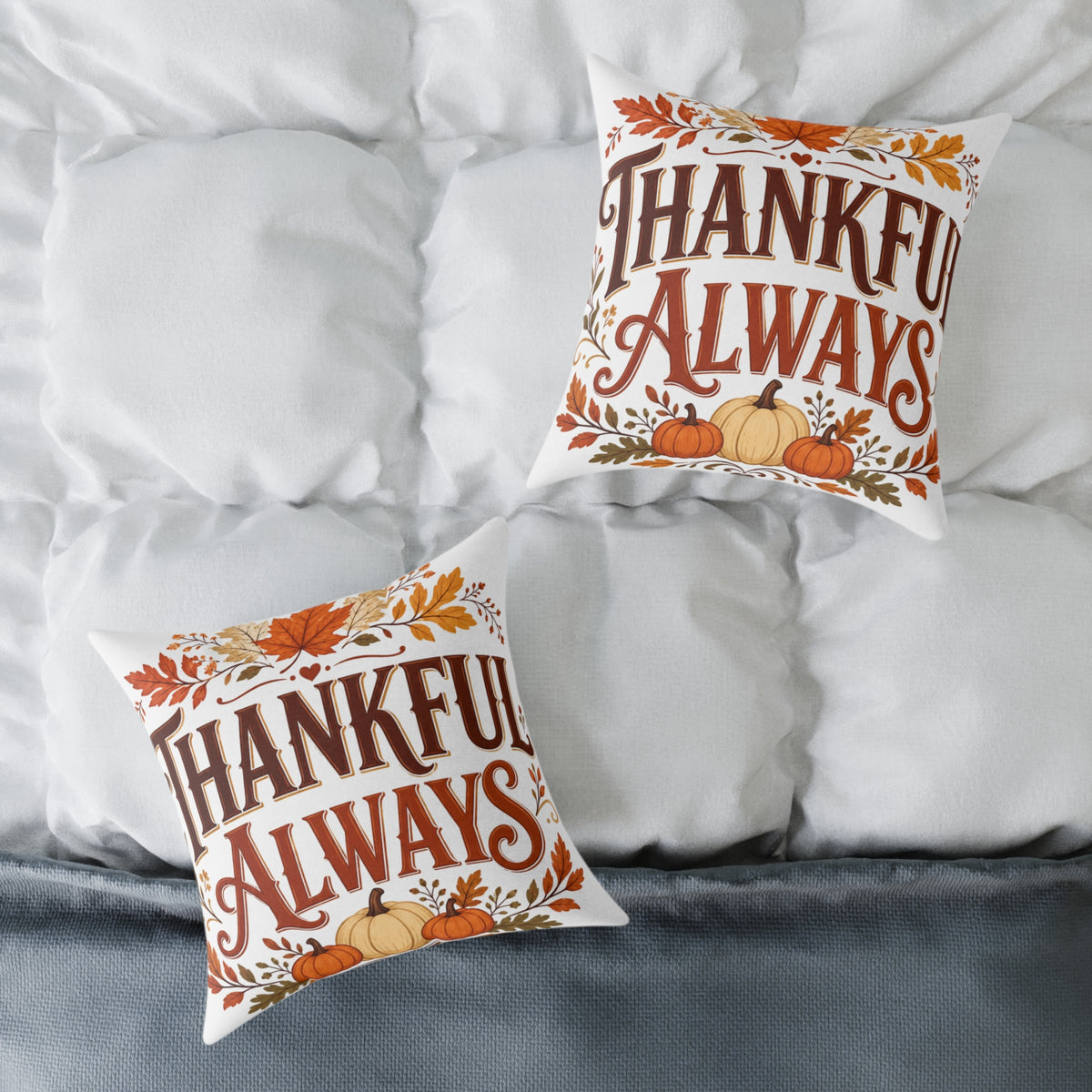 Thanksgiving Thankful Always Fall Throw Pillow
