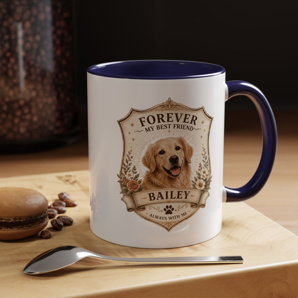 Milo Bailey Dog Dad Mom Golden Retriever Memorial Coffee Mug – “Forever My Best Friend” Personalized Dog Tribute