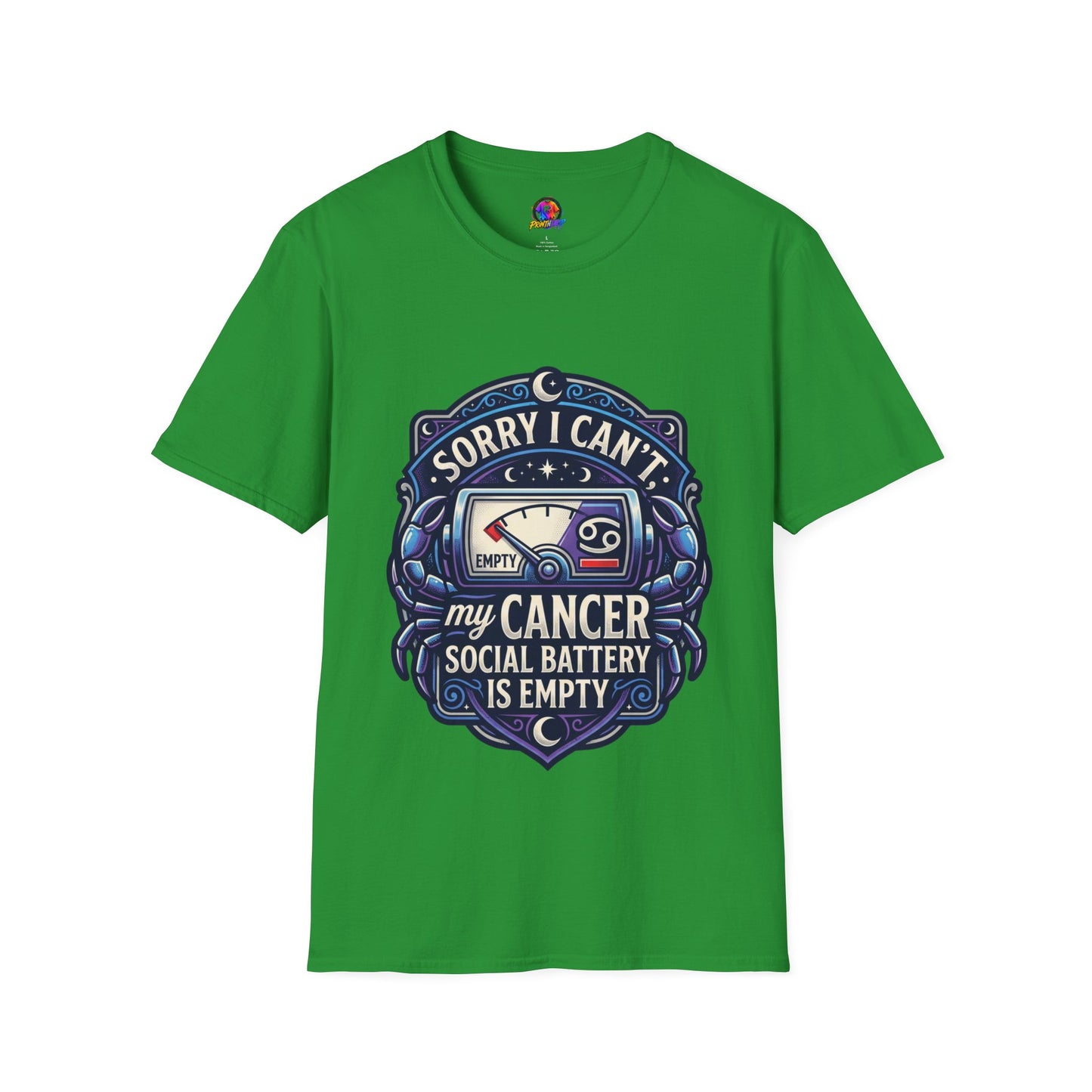 Cancer Support T-Shirt — "Sorry I Can't, My Cancer Social Battery Is Empty"