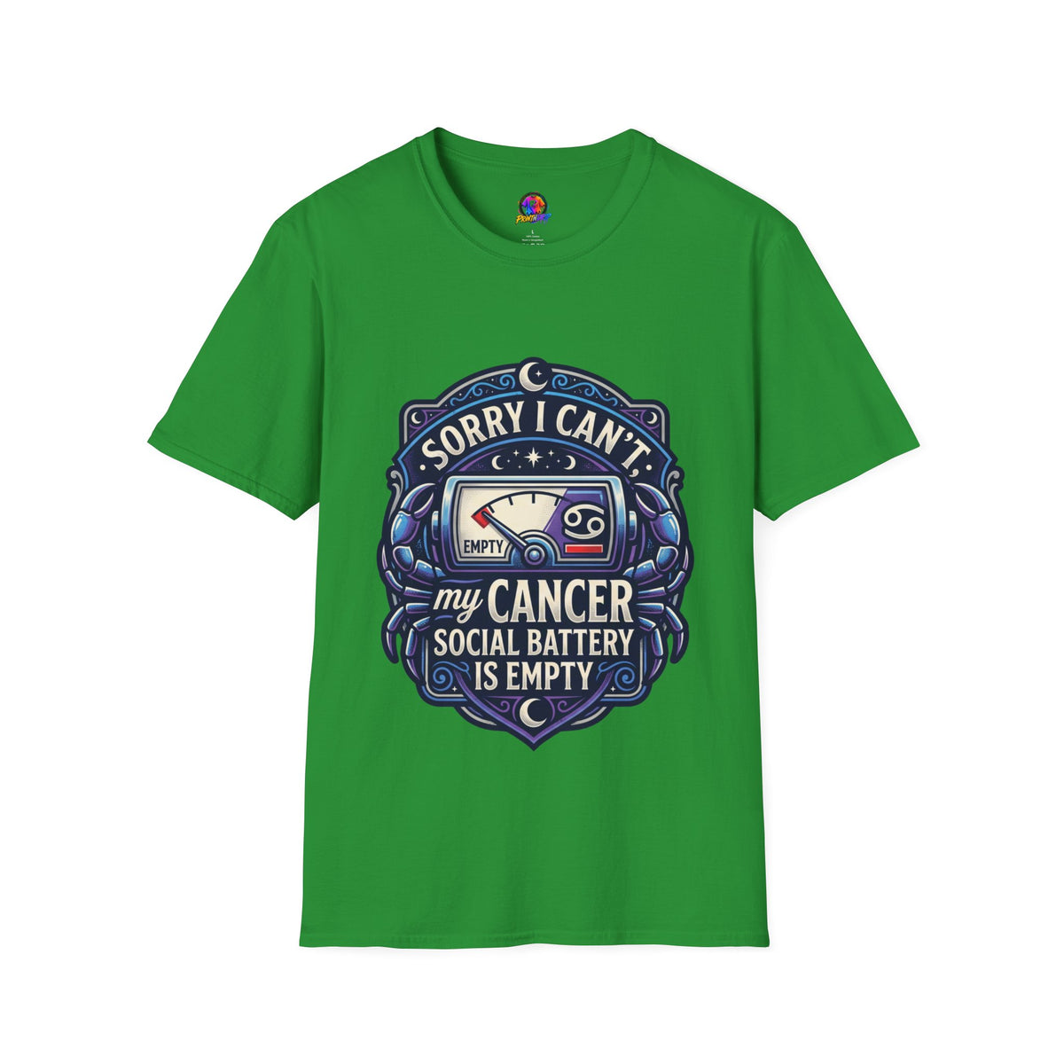 Cancer Support T-Shirt — "Sorry I Can't, My Cancer Social Battery Is Empty"
