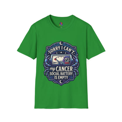Cancer Support T-Shirt — "Sorry I Can't, My Cancer Social Battery Is Empty"