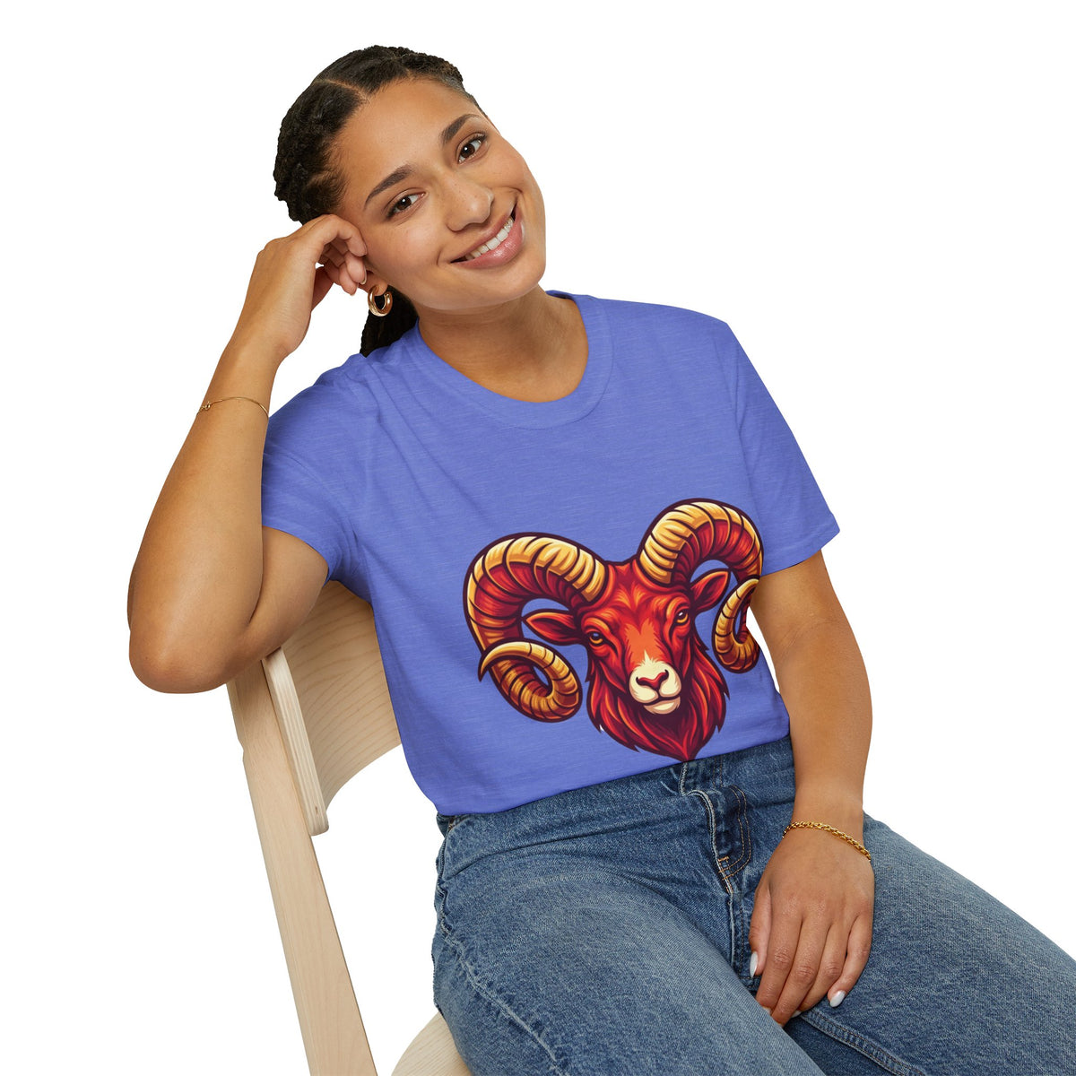 Aries Zodiac Ram Skull T-Shirt — Bold Goat Horn Graphic Tee (Aries/Zodiac)