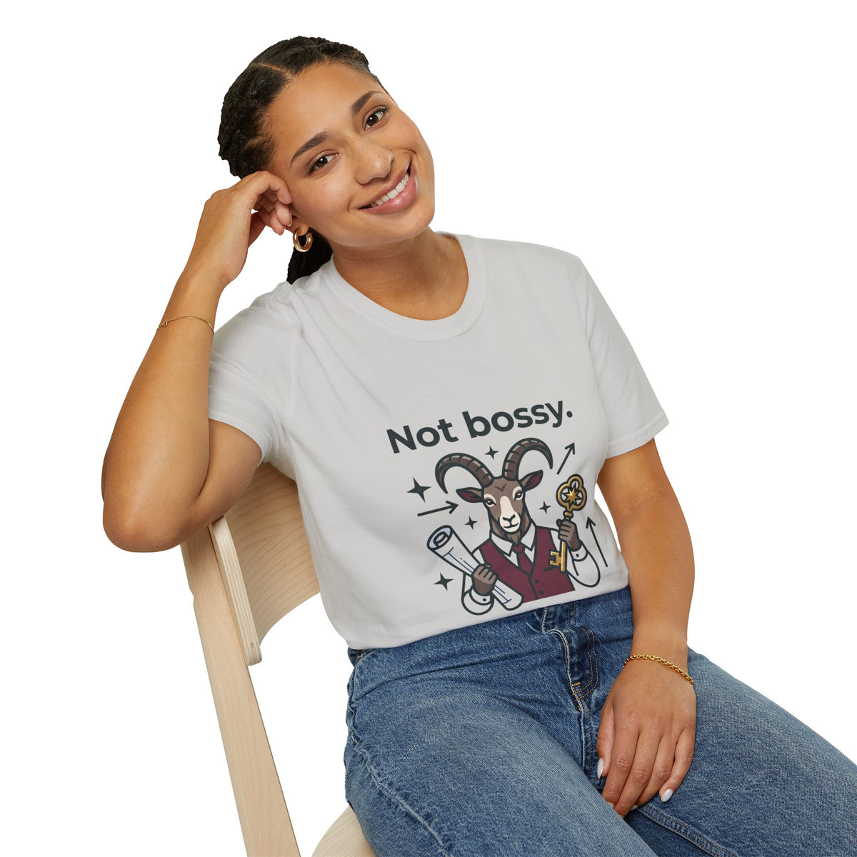 Capricorn T-Shirt — "Not Bossy, Just the Boss" Zodiac Goat Tee