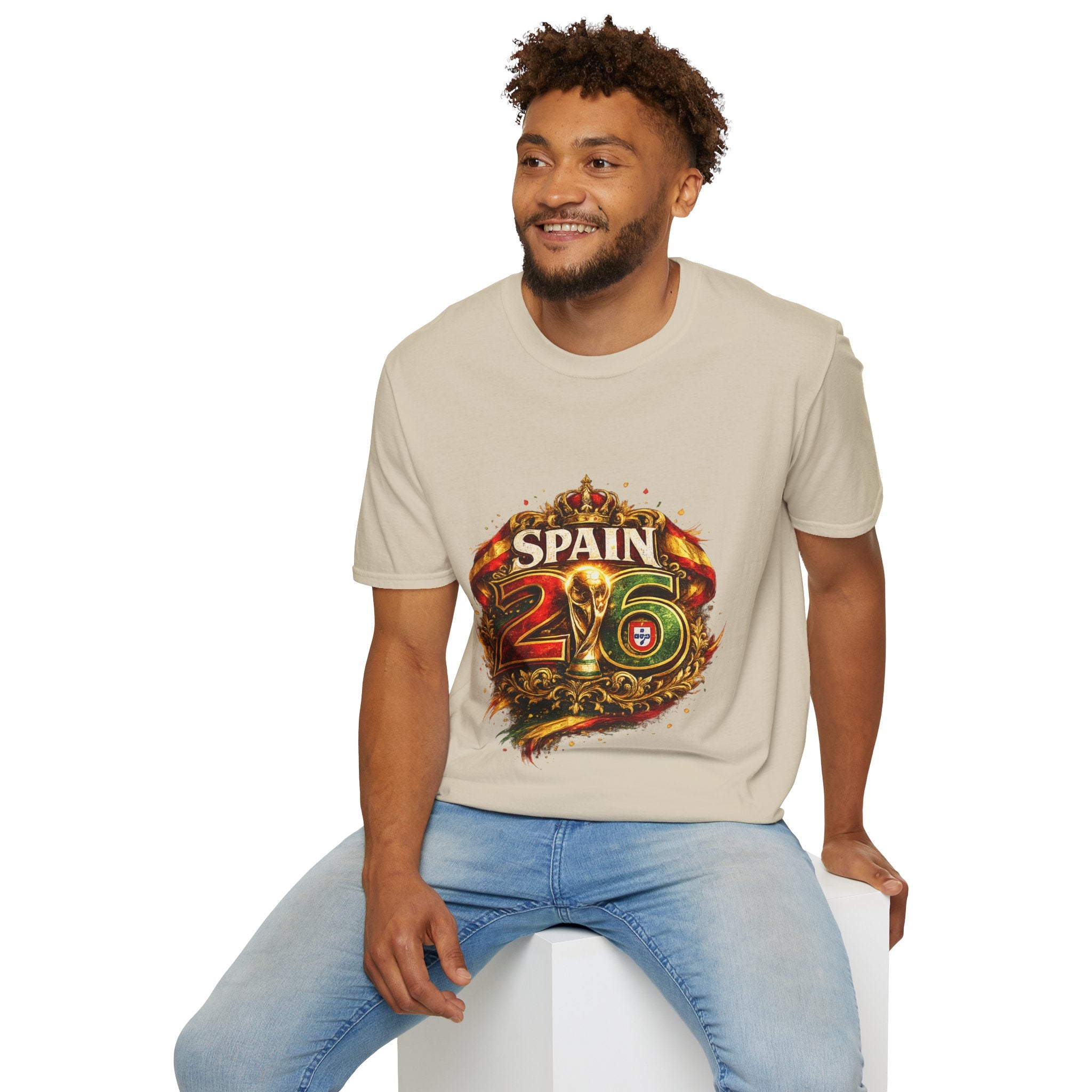 Spain 26 Graphic T-Shirt — Vintage Crowned Soccer Fan Tee