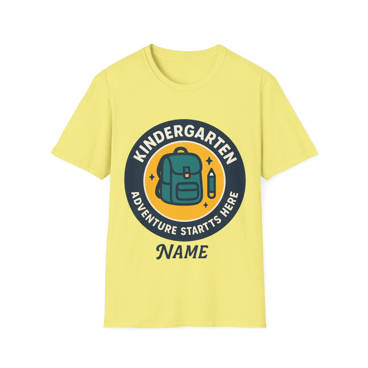 Kindergarten Teacher T‑Shirt – 'Kindergarten' Backpack Badge Design - Trending Now - August 2026