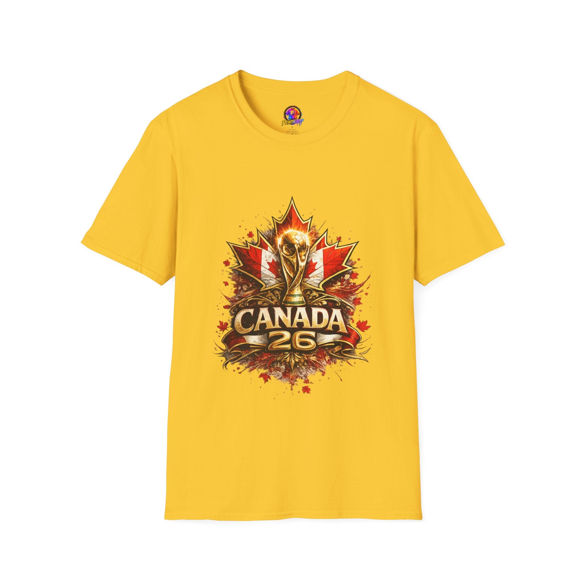 Canada World Cup T‑Shirt — Maple Leaf Soccer Trophy 26