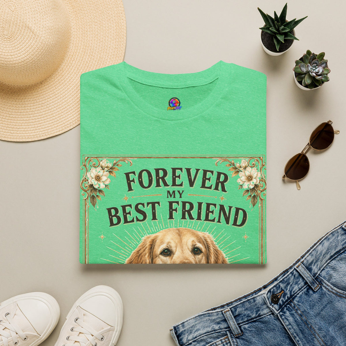 Forever My Best Friend Dog T-Shirt — Personalized Golden Retriever Tribute