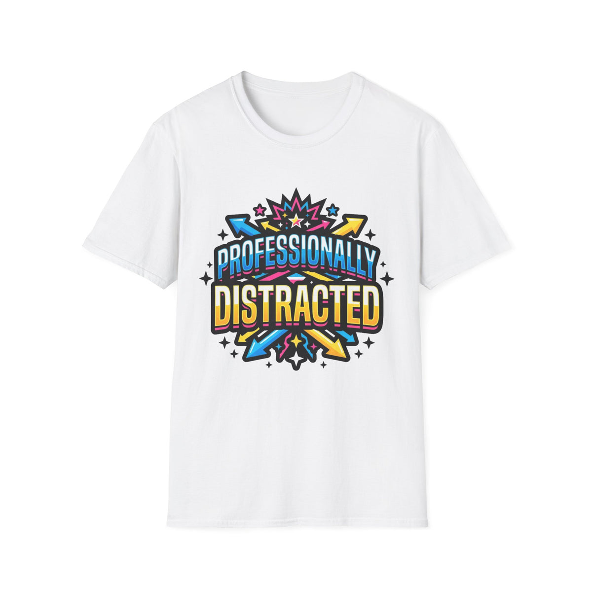 Black T-Shirt with Colorful Carnival 'Unvaccinated' Graphic – Statement Tee for Festivals & Activism - Trending Now - August 2026