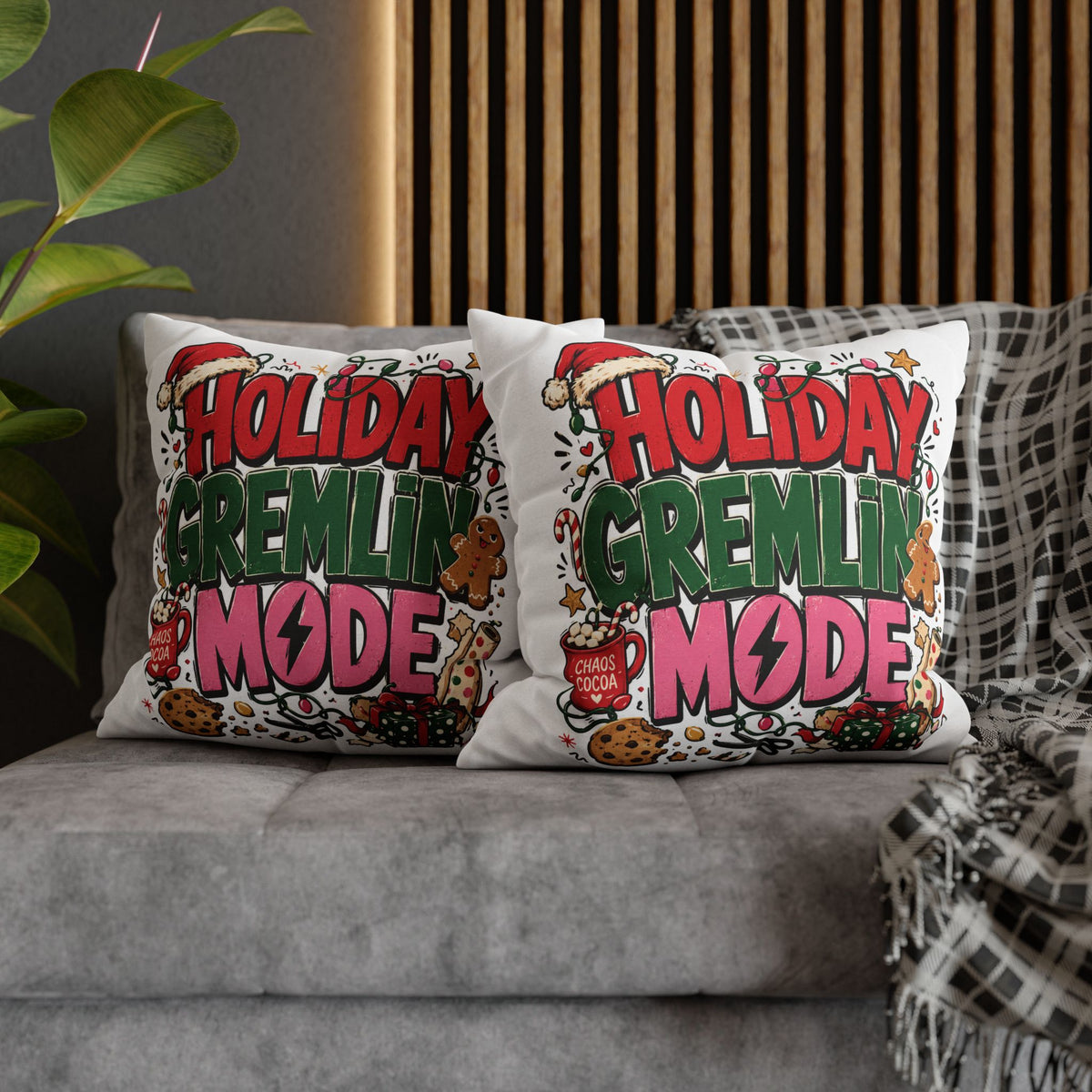 Holiday Gremlin Mode Pillowcase Modern Day Christmas