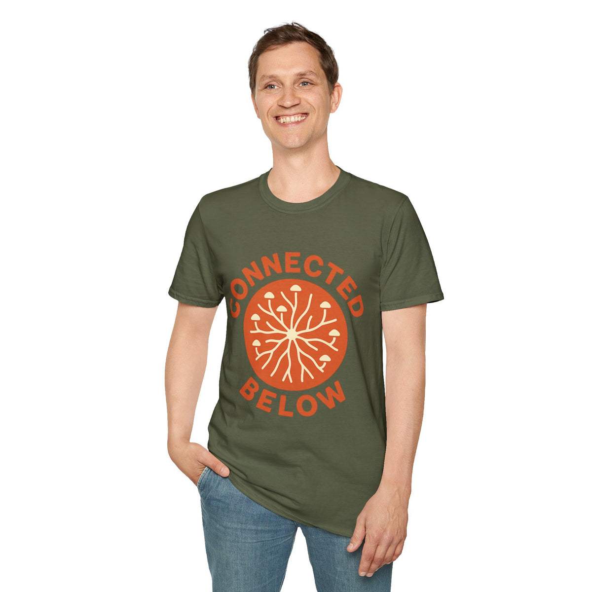 Connected Below Basketball Tee — Minimal Orange Logo T-Shirt - Trending Now - September 2026