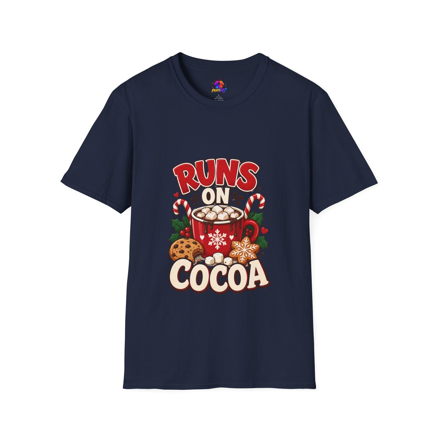T-Shirt — Runs On Cocoa Holiday Graphic Tee