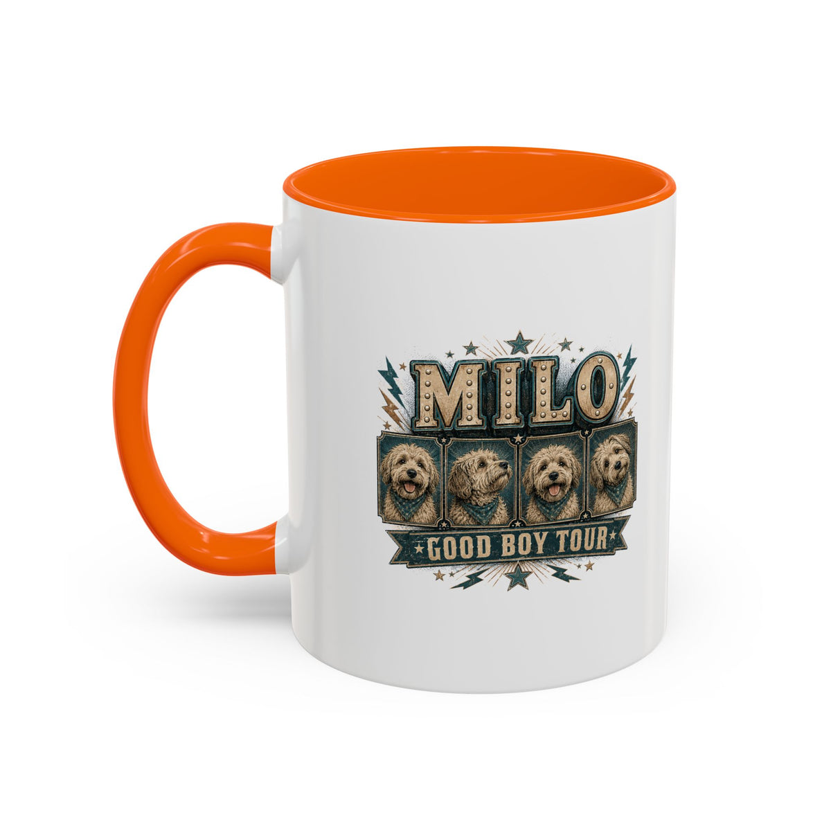 Milo Bailey Dog Dad Mom Milo 'Good Boy Tour' Accent Coffee Mug — Personalized Dog Lover Gift