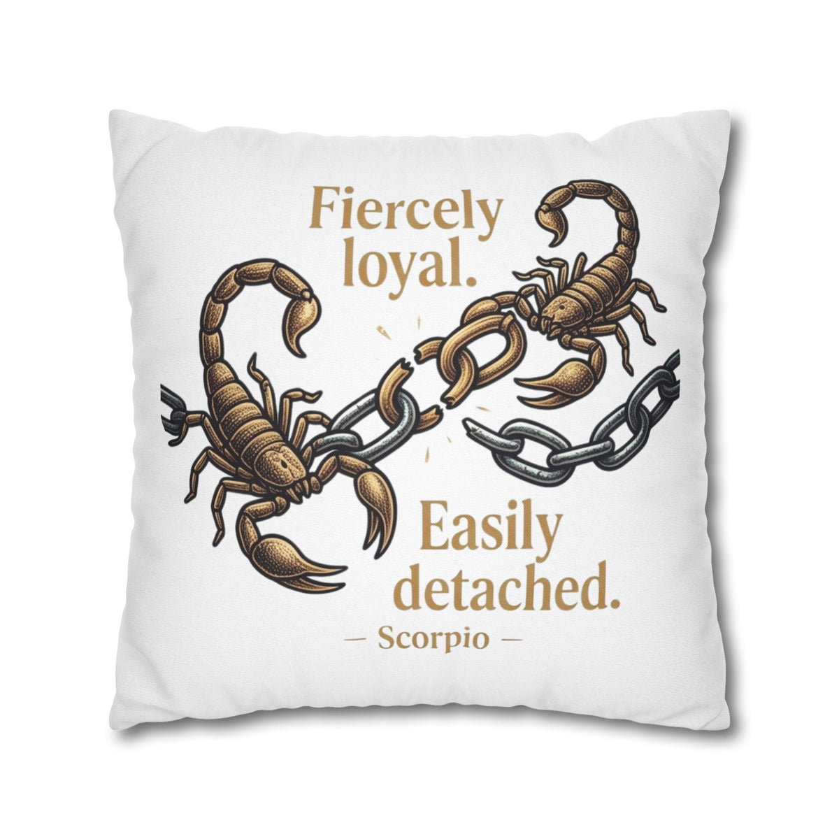 Scorpio Pillowcase – "Fiercely Loyal, Easily Detached" Zodiac Decor