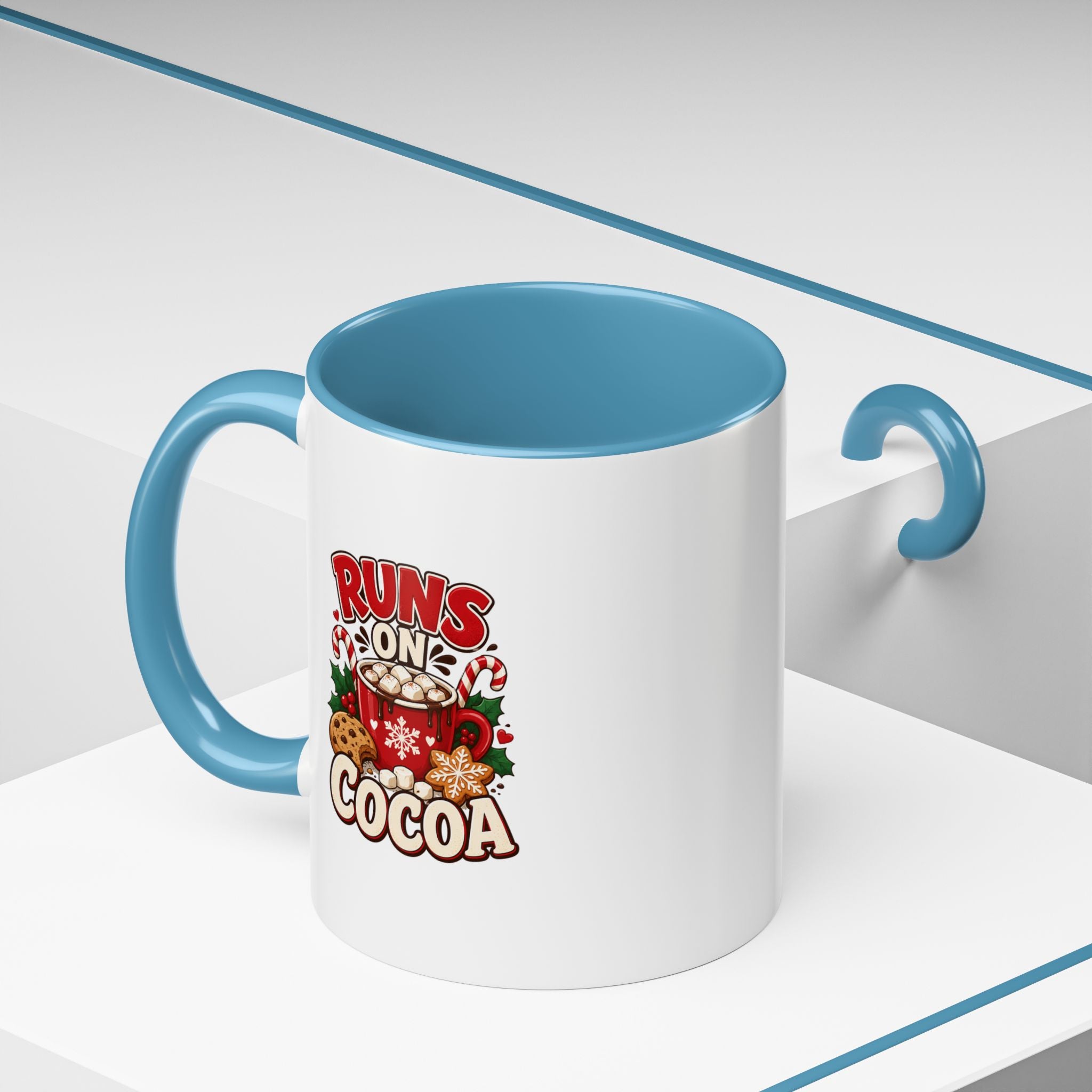 Runs on Cocoa Accent Coffee Mug — Holiday Hot Cocoa Gift