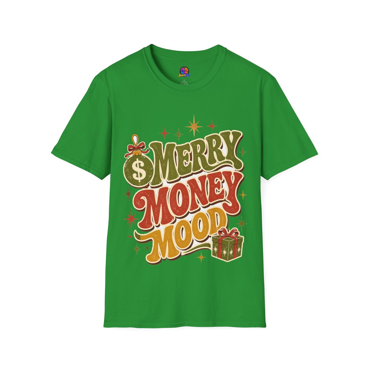 Merry Money Mood T‑Shirt — Retro Holiday Graphic Tee